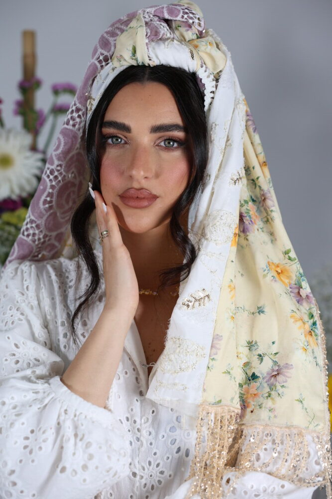 מטפחת לונג משולבת דגם עלמה